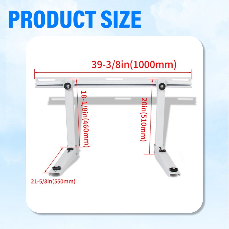 39.4" Extension Wall Mounting Bracket for Mini Split Air Conditioner Ductless AC gallery