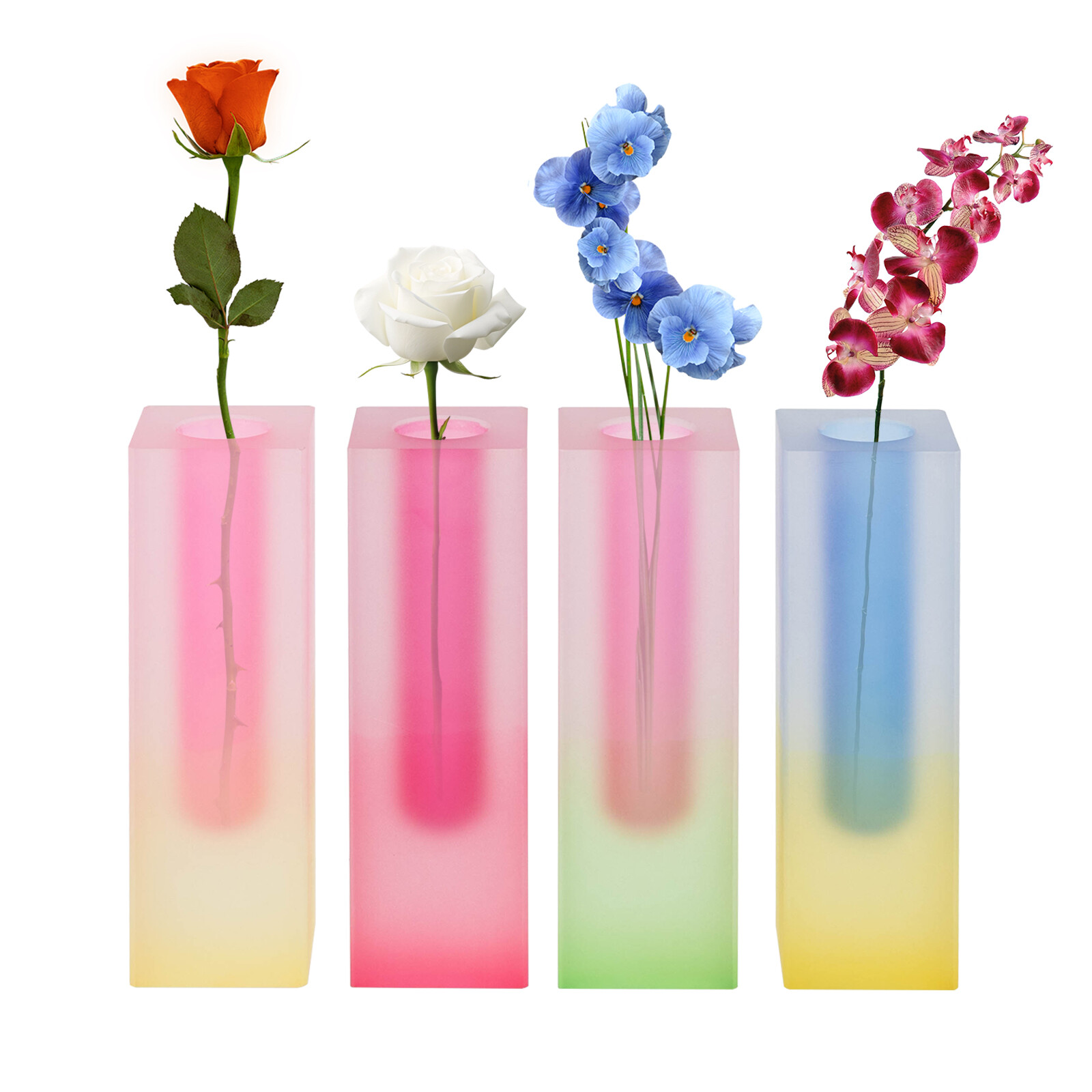4 Pieces Acrylic Vase, Gradation Flower Vase, Modern Minimalist Decorative Vase gallery
