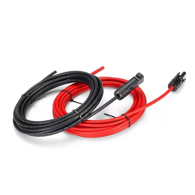 Black+Red 10 AWG Solar Panel Extension Cable Silicone Flexible Wire Connectors gallery