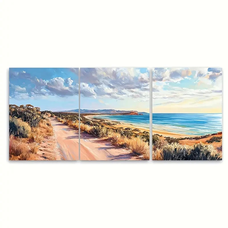 3pcs Esperance Beach Coastline Print Australia Wall Art Canvas Unframed/Framed gallery