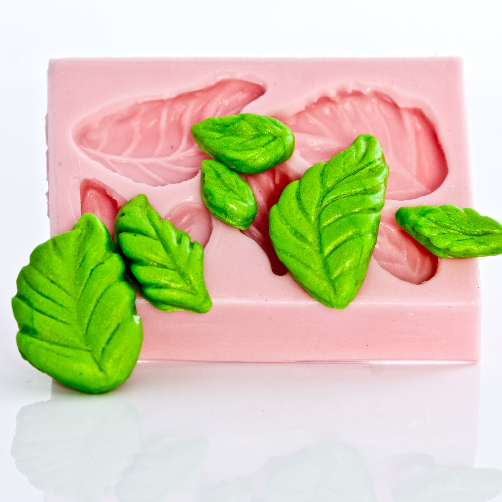 Flexible Rose Leaf Silicone Mold Polymer Clay Resin PMC Candy Flower Paste (706) gallery