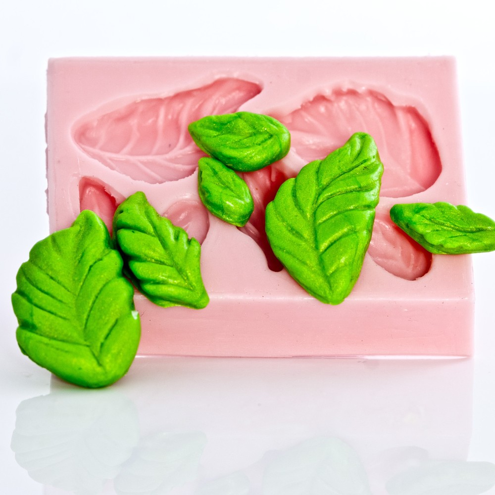 Flexible Rose Leaf Silicone Mold Polymer Clay Resin PMC Candy Flower Paste (706)