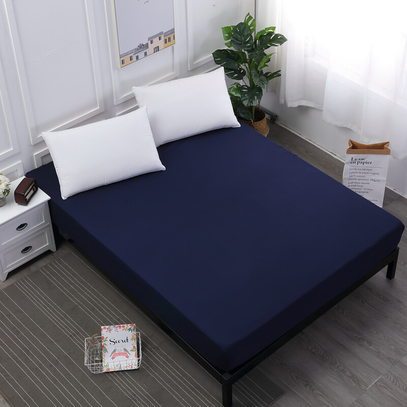 Waterproof Fitted Sheet Solid Color Bedding Mattress Protector Cover Washable gallery
