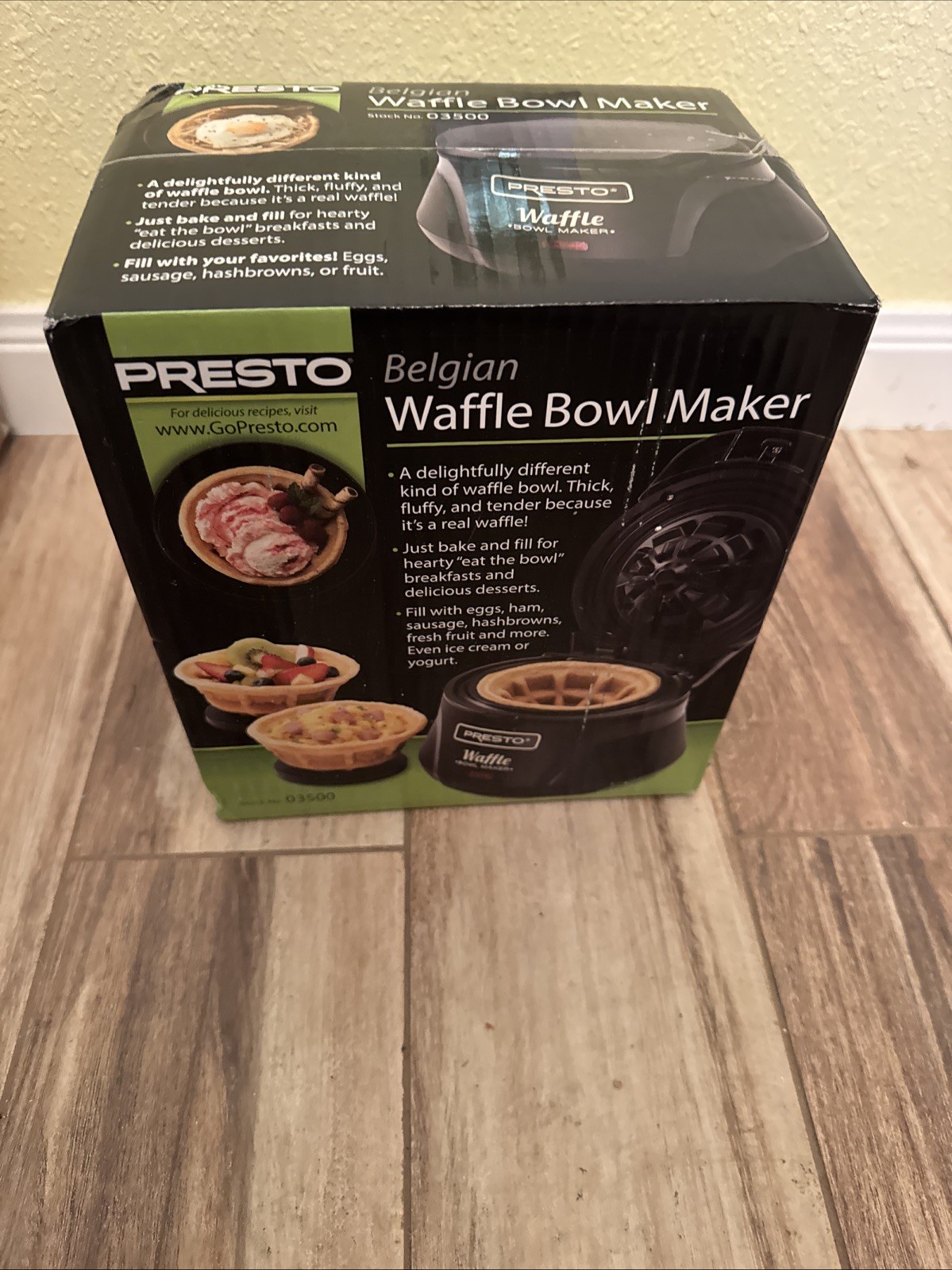 Presto Belgian Waffle Bowl Maker 03500 Brand New In Box 120 Volts AC 750 Watts gallery