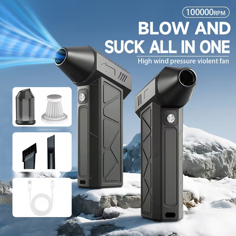 Mini Turbo Air Blower, Wireless Dust Cleaner for PC, Car & Home gallery
