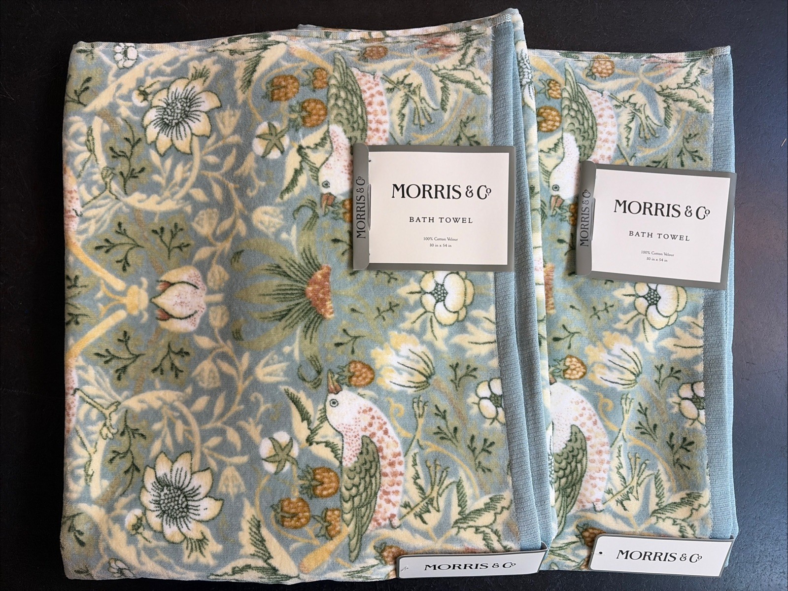 NWT William Morris & Co. 2pc Strawberry Thief Bath Towel Set gallery