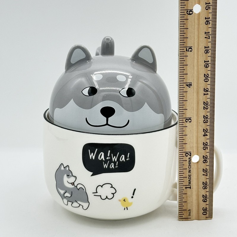 Cartoon Animal Shape Ceramic Material Milk Cups With Spoon Whimsical gallery