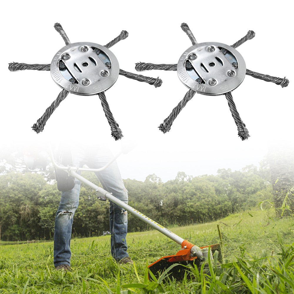 2pcs Steel Wire Grass Trimmer Head Tool Kit Lawn Mower Weeding Head Brush Cutter gallery