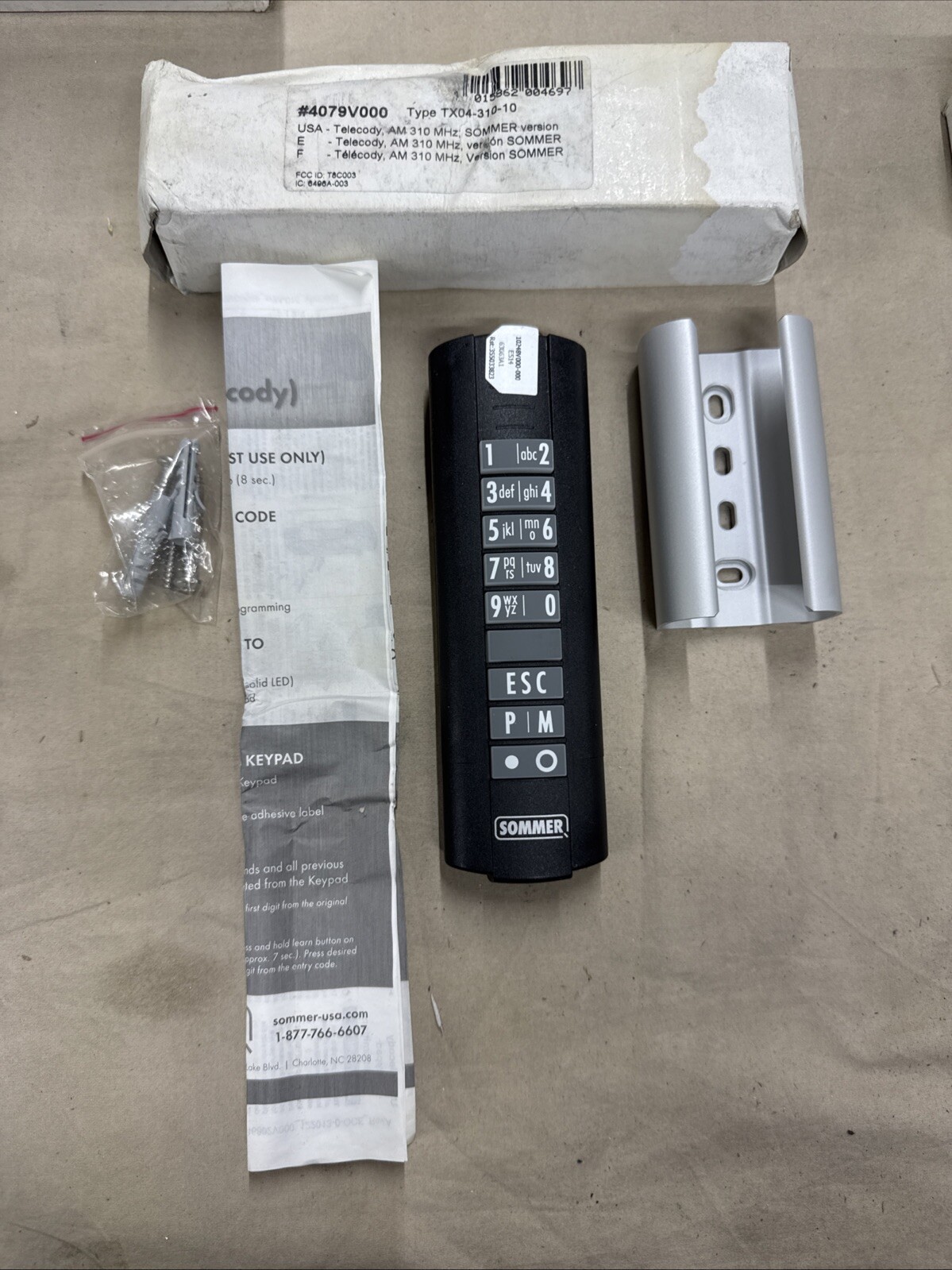 Sommer 4079V000 Wireless Handheld Keyless Entry Garage Door Opener 310 MHz gallery