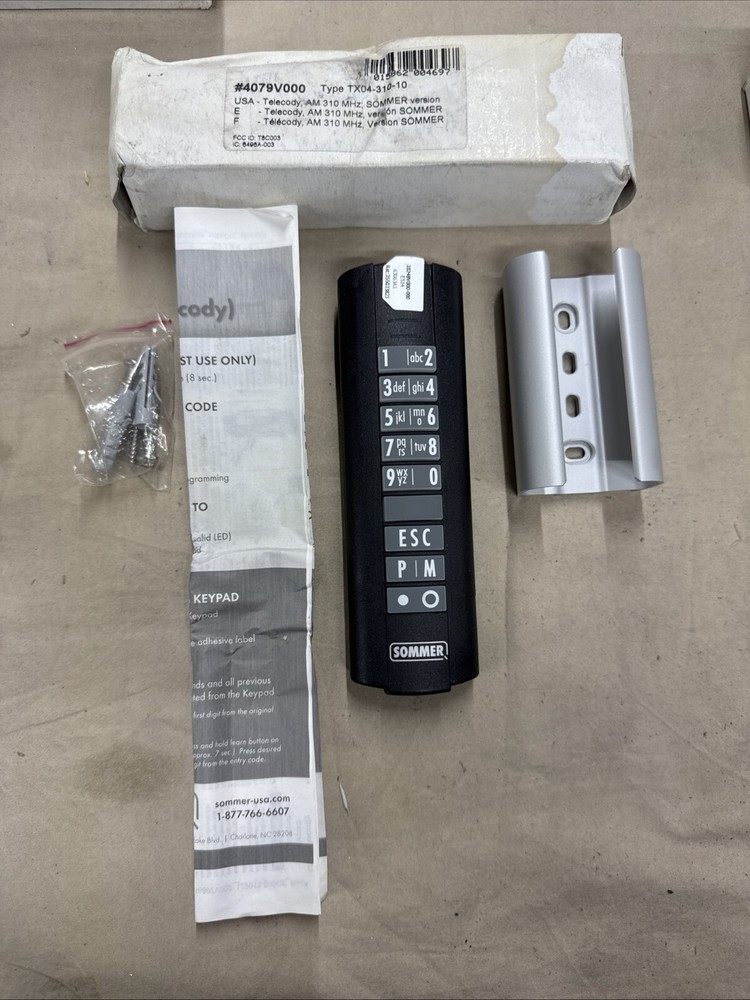 Sommer 4079V000 Wireless Handheld Keyless Entry Garage Door Opener 310 MHz