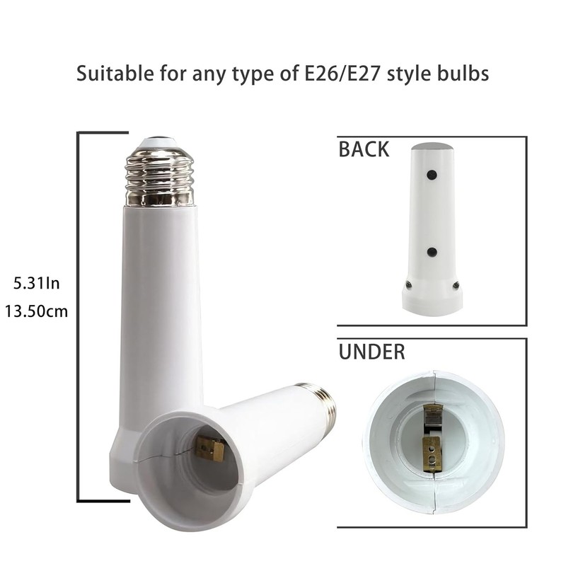 Light Socket Extender E26/E27 Light Bulb Socket Extender Standard Medium Base gallery