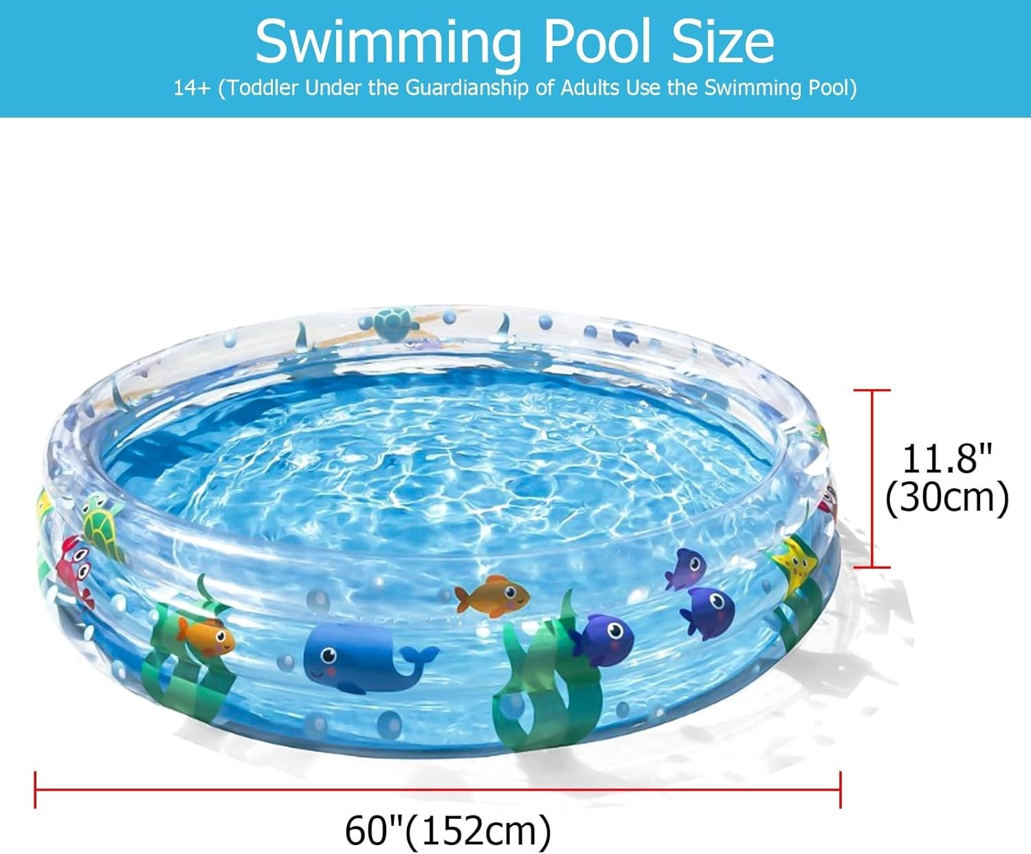 60 x 11.8 Foldable Outdoor Swimming Pool for Pets & Kids - Portable Backyd Blue gallery