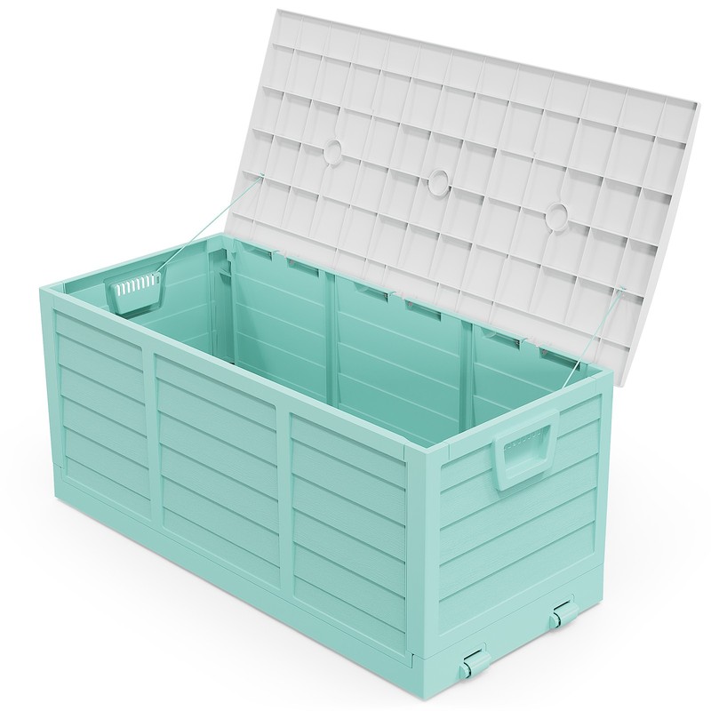 Storage Deck Box Portable 75GAL Folding Plastic for Garden In/Outdoor Storage gallery