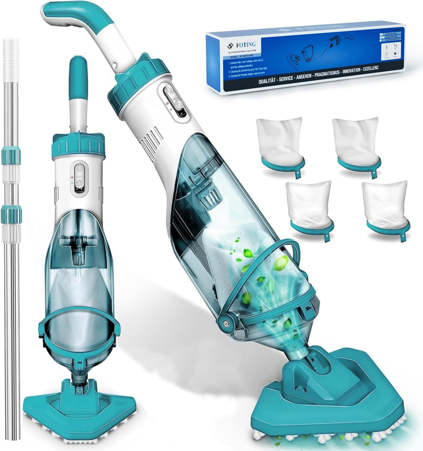 Cordless Pool Vacuum for Above Ground Pool 19.5 GPM, All-Angle Head&LED IPX8 gallery