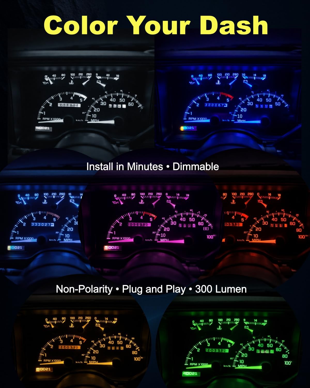 "Cluster Gauge LED Light Kit for 19881994 Chevy GMC C/K Trucks 10Pack" gallery