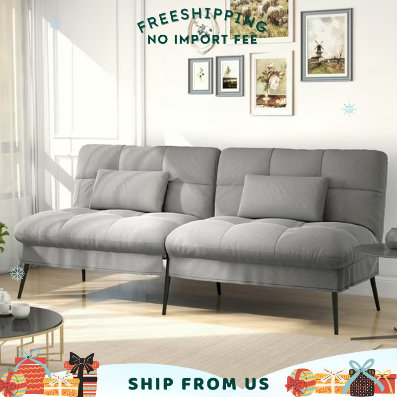 COMHOMA Cloud Comfort Convertible Futon Sofa Bed, Gray gallery