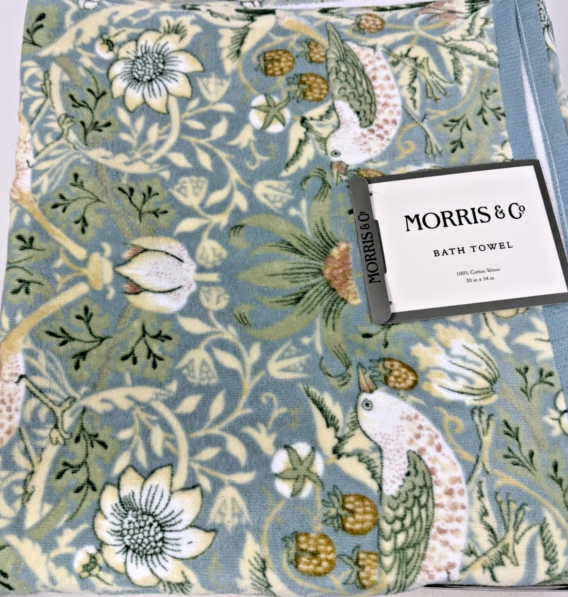 New William Morris & Co Strawberry Thief 10-Piece Towel Set ~Blue~ gallery