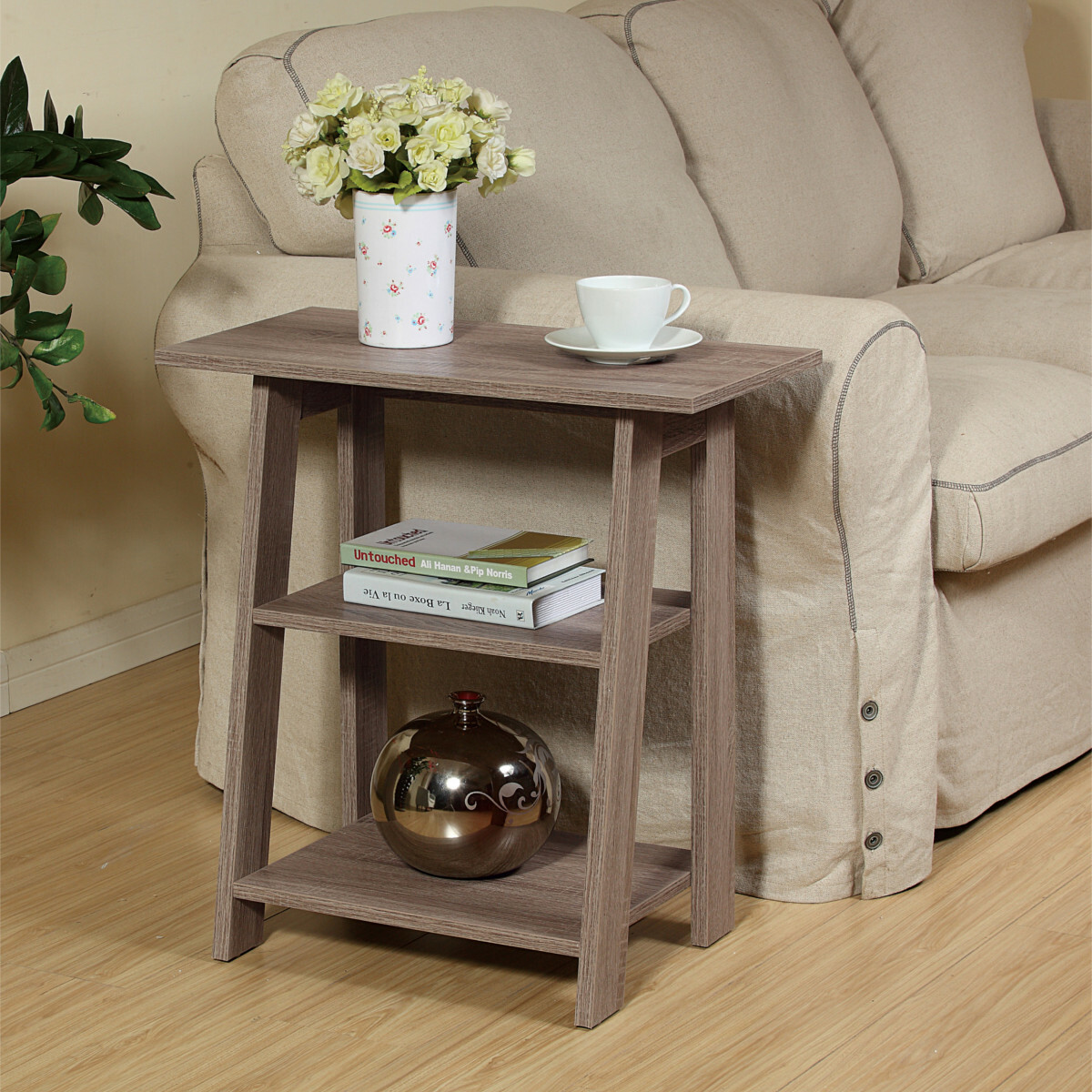 Ladder Chairside EndTable Rustic Grey gallery
