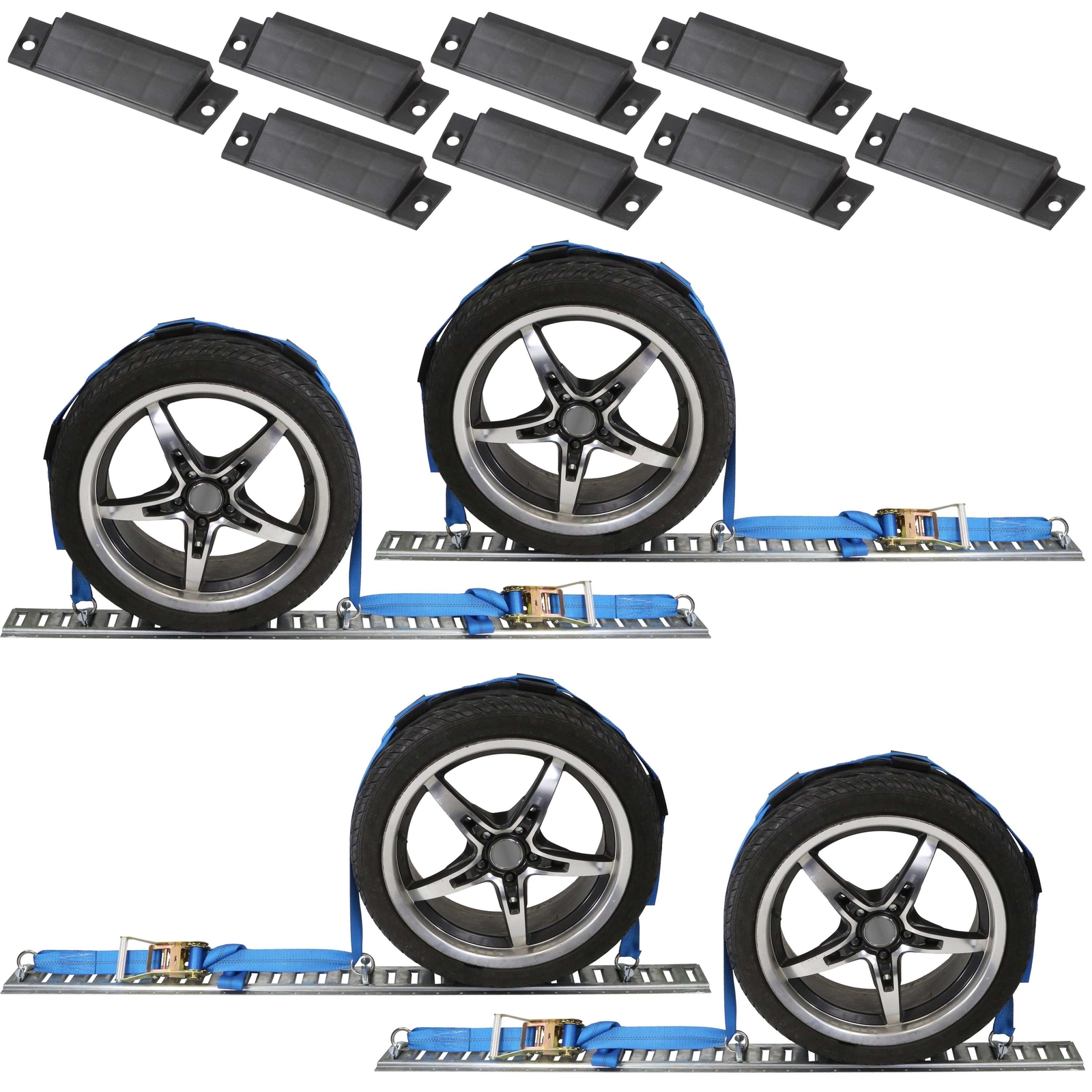 USCC Utility Car Hauling Kit - E Track Rails, End Caps, Wheel Straps gallery