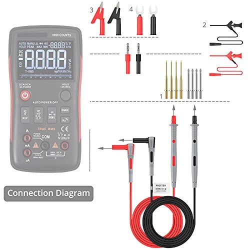 Multi Test Leads Kit - Electrical Multimeter Test Lead with Test Leads 21pcs gallery