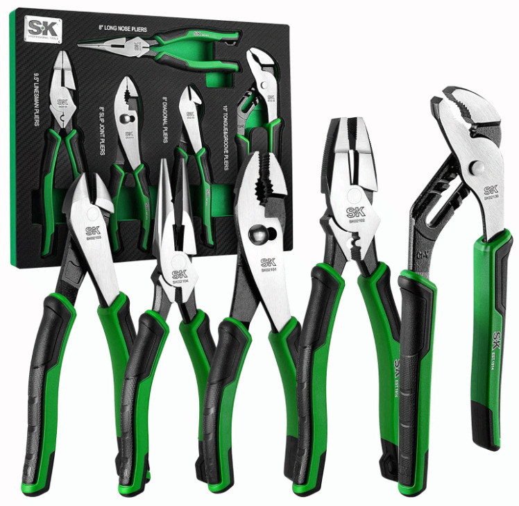 5PC Pliers Set w/ EVA Tray: Long Nose, Linesman, Slip & Groove Joint gallery