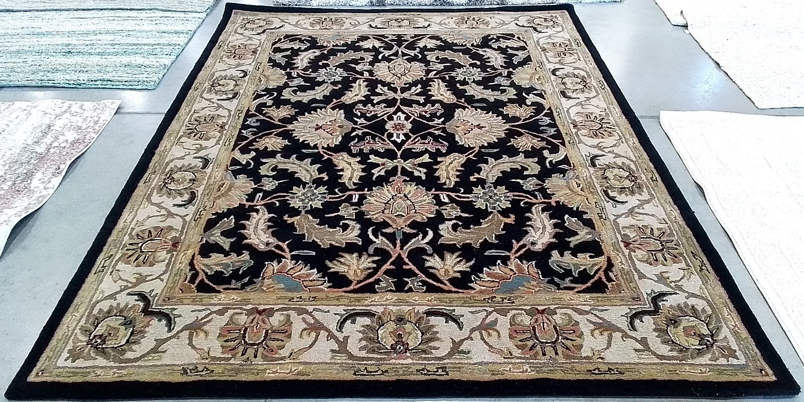 BLACK / BEIGE 7'-6" x 9'-6" Back Stain Rug, Reduced Price 1172781769 HG628B-8 gallery