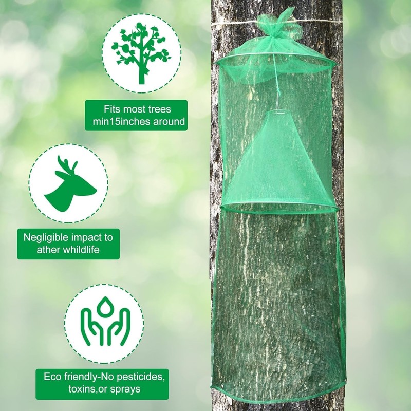 16 Pack Spotted Lanternfly Traps Lantern Fly Killer Mesh Tree Trap with Jute Rop gallery