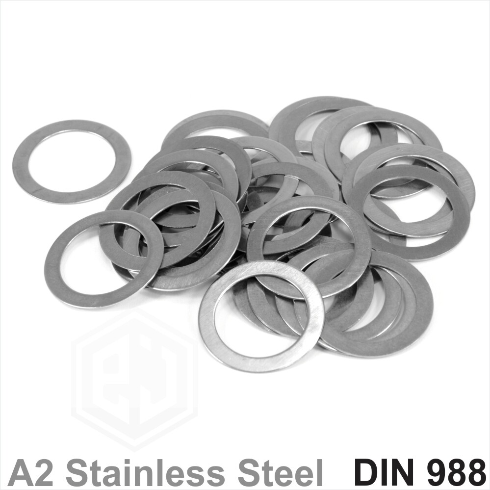 A2 Stainless Steel Shim Washers Flat Shims Thick 0.1 0.2 0.25 0.5 1 2mm DIN 988 gallery