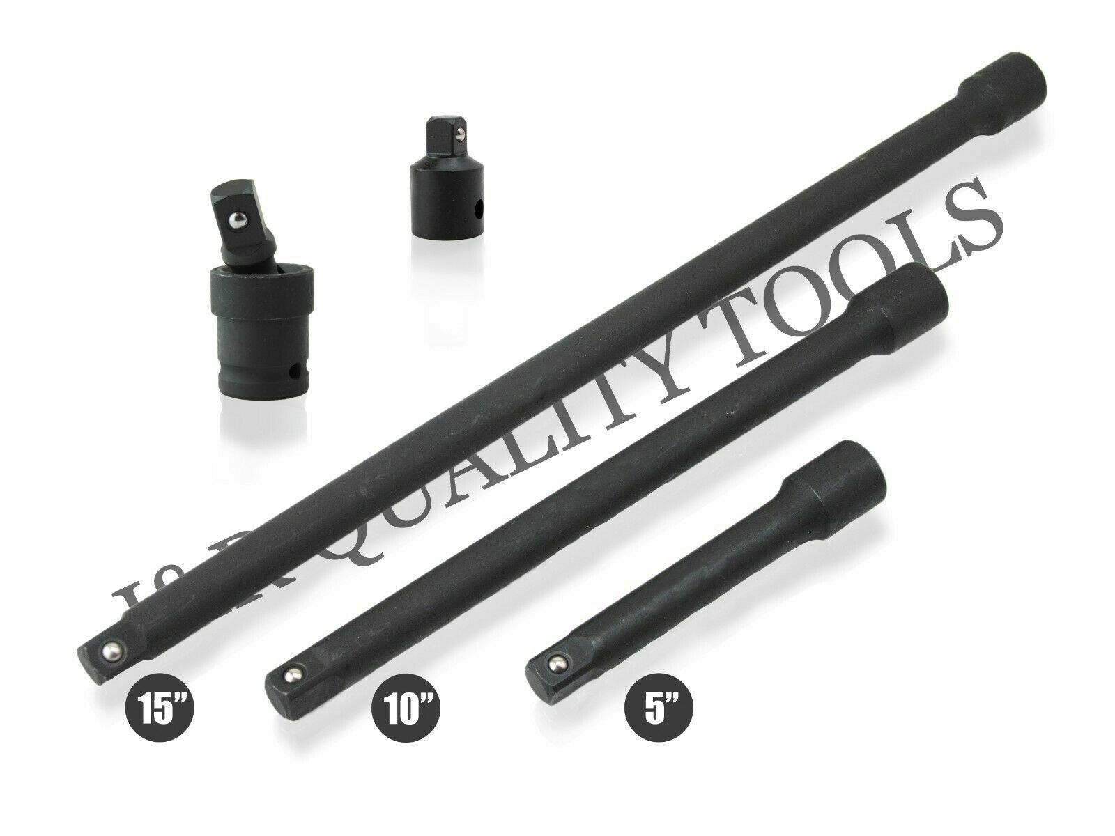 5pc Long Extension Bar Reducer Universal Air Impact Set 3/8 1/2 Air Ratchet gallery