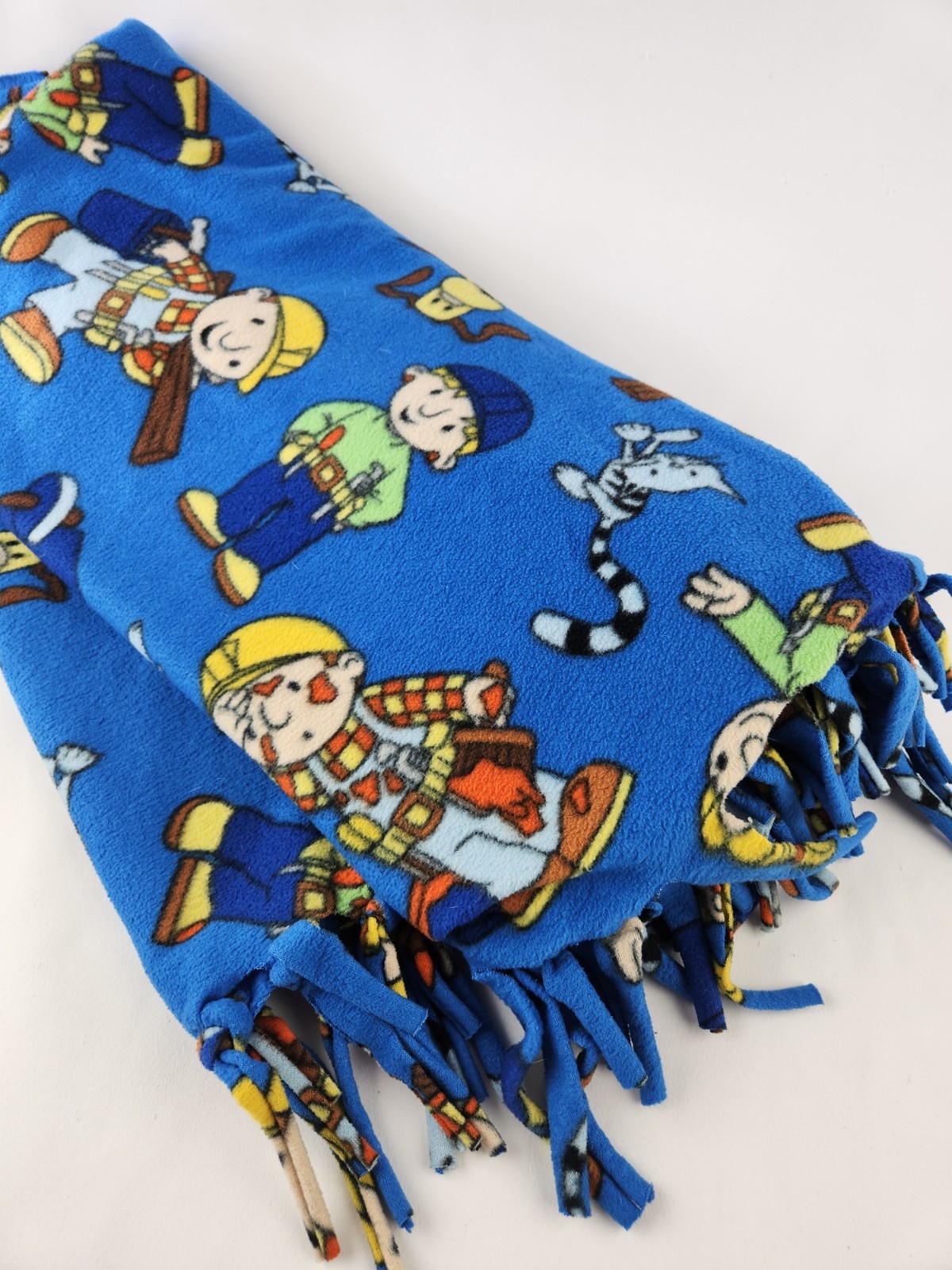 Vintage Bob The Builder Handmade Fleece Throw Tie Blanket Cartoon TV Fabric gallery