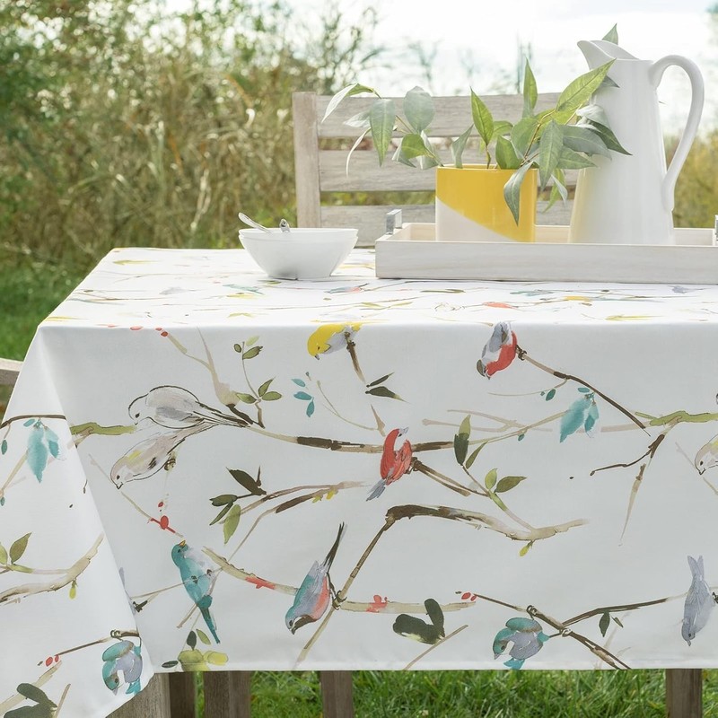 Spillproof Spring/Summer Durable Heavyweight Fabric Indoor Outdoor Tablecloth, gallery