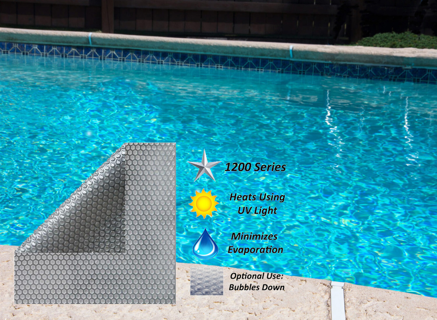 1200 Series Swimming Pool Clear Solar Heating Blanket Cover - (Choose Size) gallery