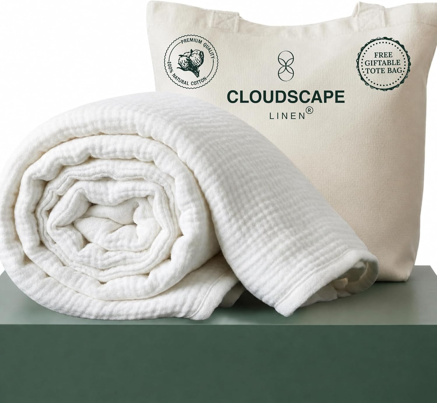 CLOUDSCAPE 4 Layer Muslin Blanket for Adults, 100% Cotton Blanket King Size, 92" gallery