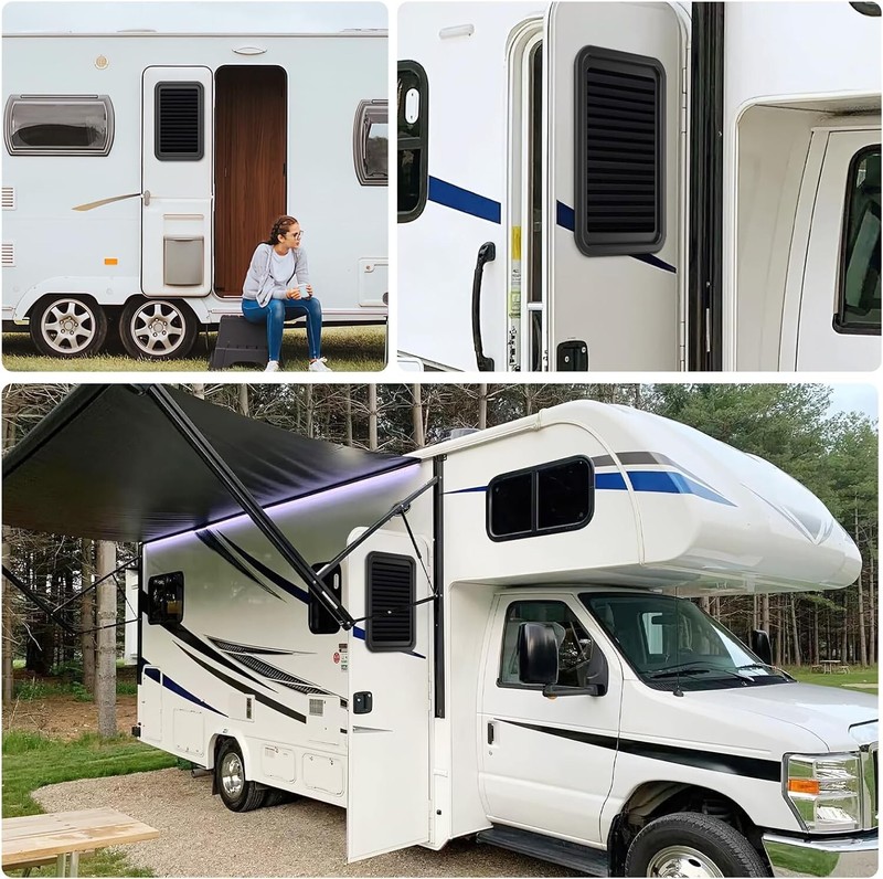 Thin Shade Ready RV Entry Door Window Lippert Prepped 12''x21'' Pleated Blinds gallery