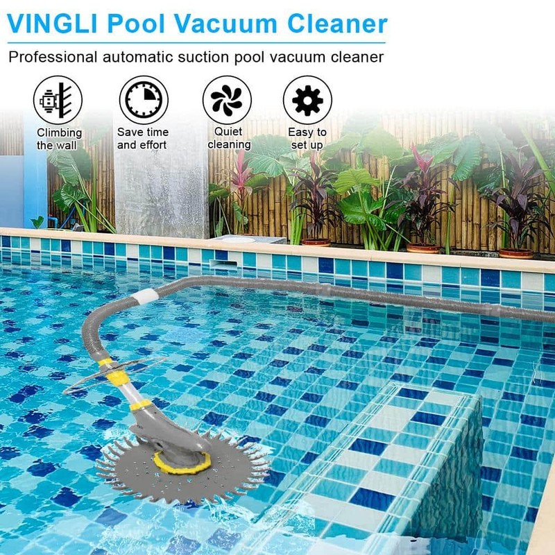 VINGLI Automatic Suction Side Pool Vacuum In Ground and Above Ground Pool Grey gallery