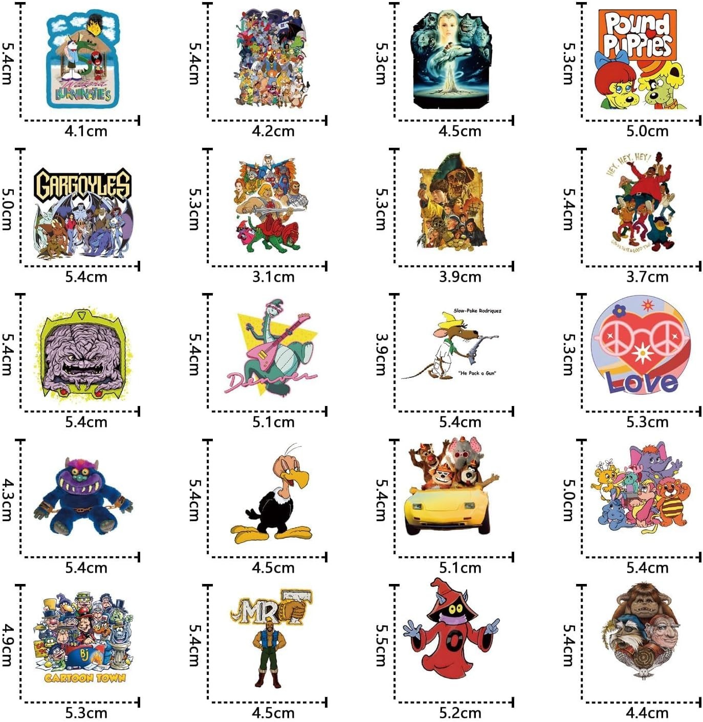 80s Cartoon Stickers Pack - 63 Vinyl Decals for Kids and Teens' Decor gallery