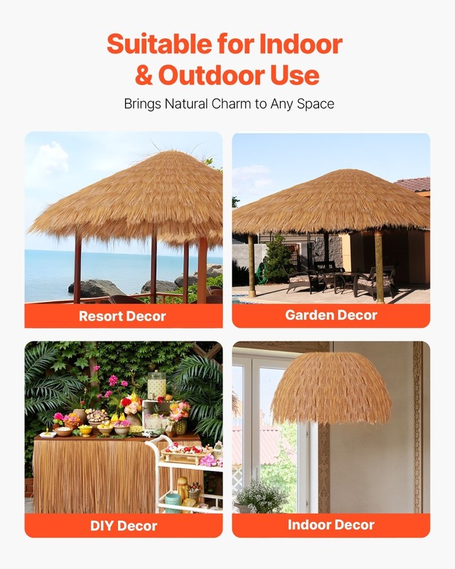 Artificial Thatch Grass Roofing 1.3x3.2 ft Mexican Style Tiki Bar Hut Skirt Roof gallery
