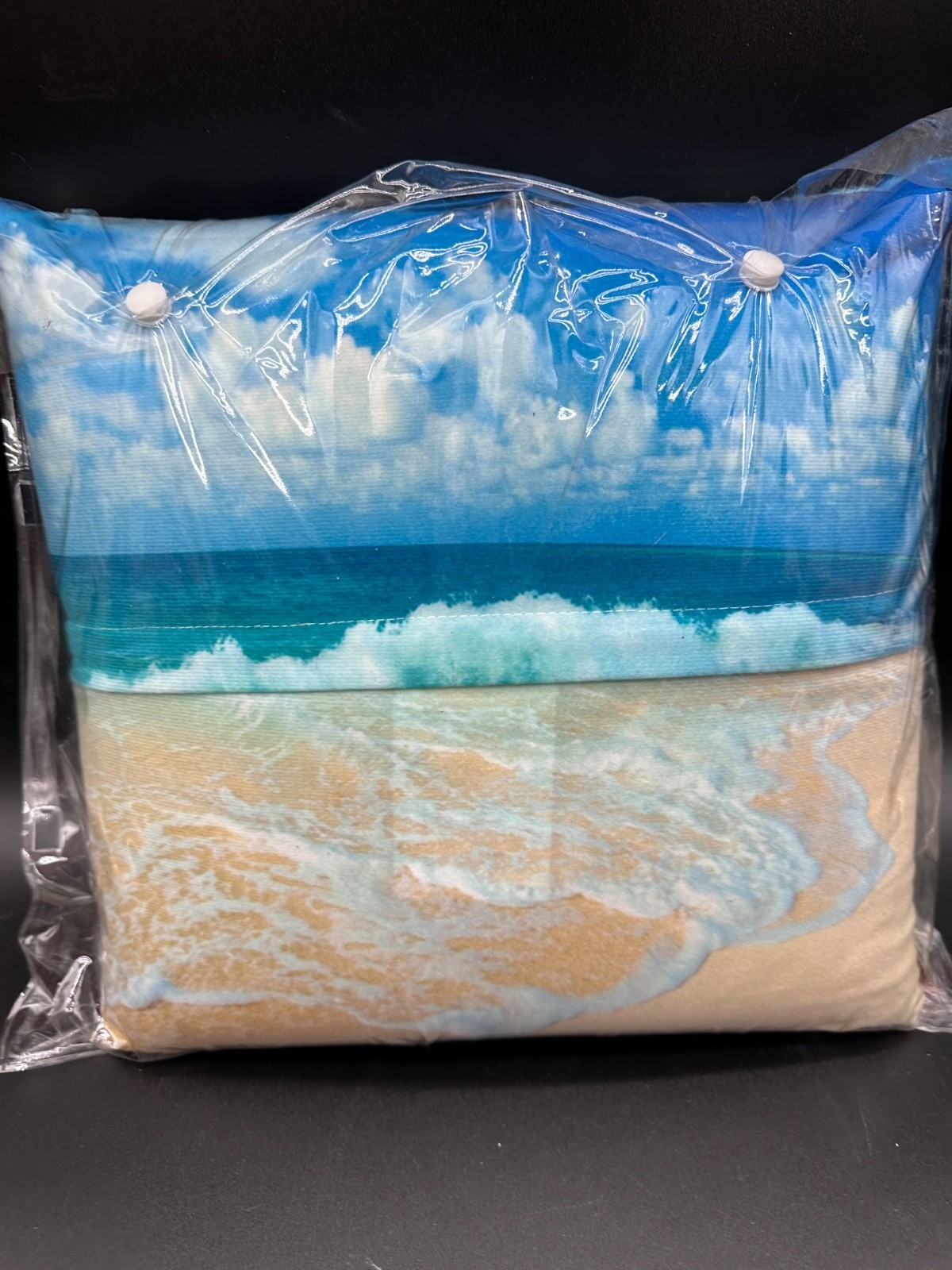 Cool Magic Pillow Beach Scene Bamboo Vibrating Massage Pillow 12" x 12" READ gallery