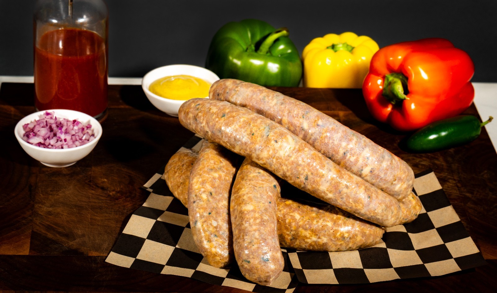 Handmade Chicken Bacon Jalapeno Sausage-8 in-8 oz-6 pack-3 pounds gallery