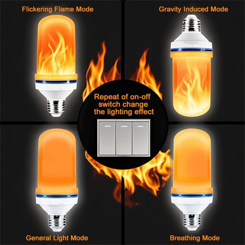 2 Pack LED Flame Light Bulbs Flickering Fire Effect E26 Bulbs gallery