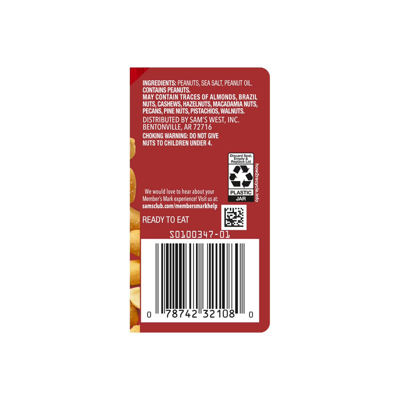 2 pack Member's Mark Extra Large Virginia Peanuts, 34.5 oz. FREE shipping gallery