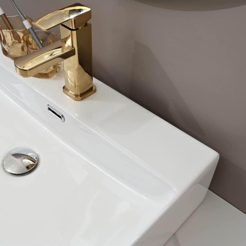 24'' Rectangle Bathroom Vessel Sink and Pop Up Drain Combo, Above Counter gallery