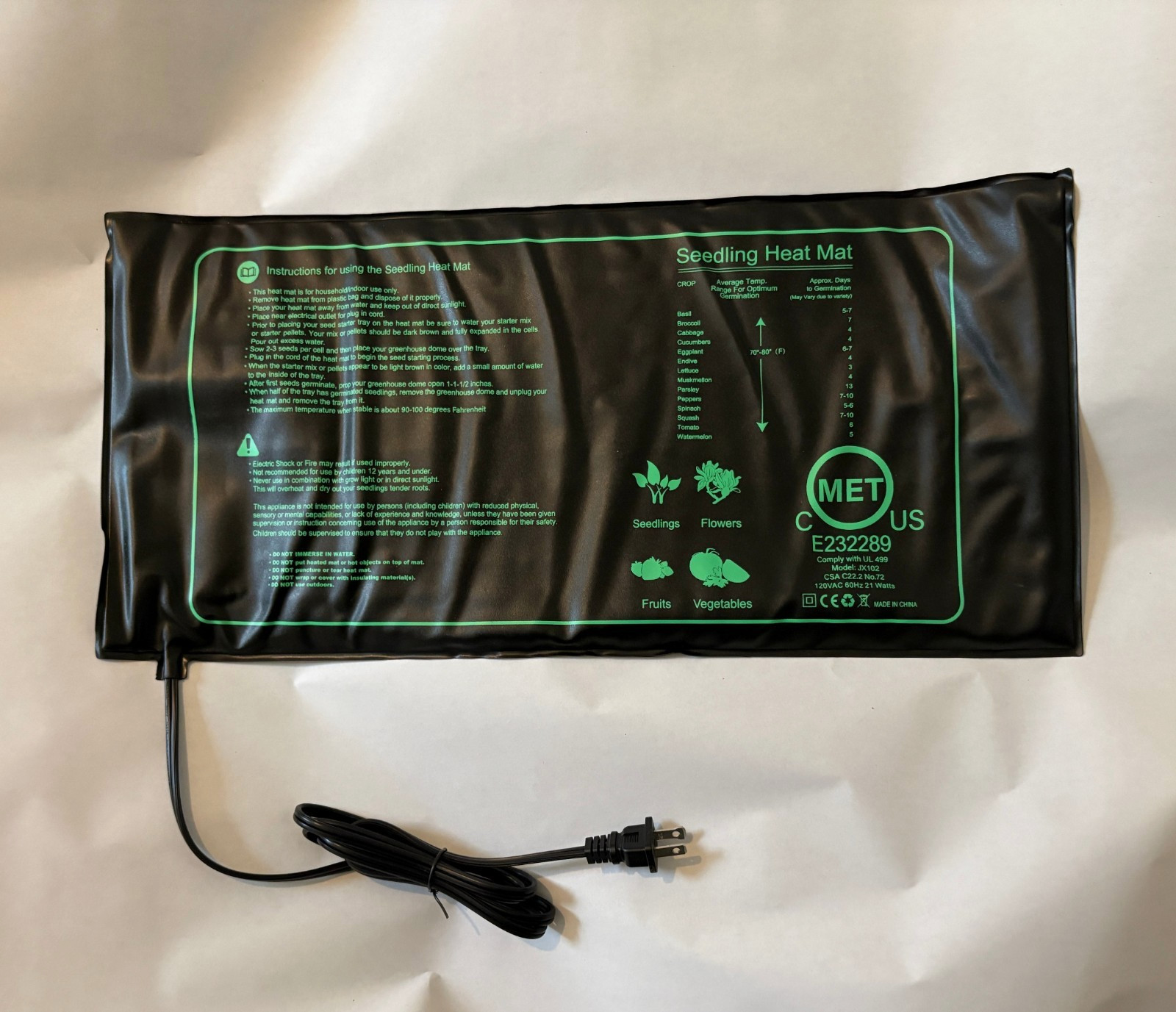 NEW HYUIO Waterproof Heated Seedling Heat Mat 21W 52.5x50cm Plant Propagation gallery