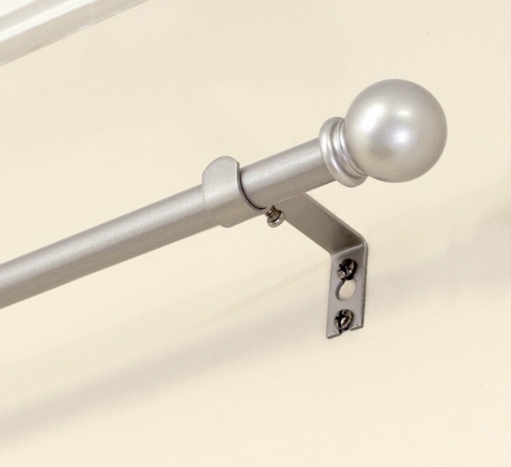 2- Mainstays Adjustable 48”-84” Nickel Ball Curtain Rod Nickel 5/8” New gallery