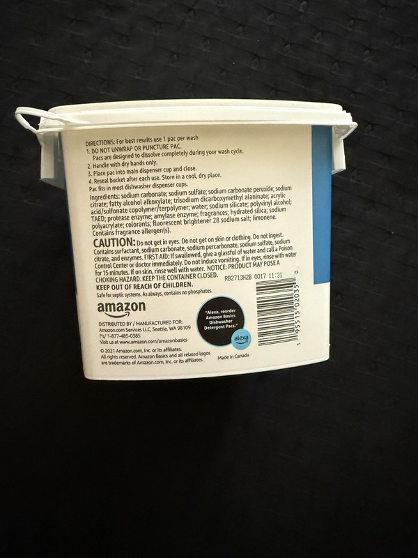 Amazon Basics 2-in-1 Dishwasher Detergent Tablets Fresh Scent 85 Pacs 2.51 lb gallery
