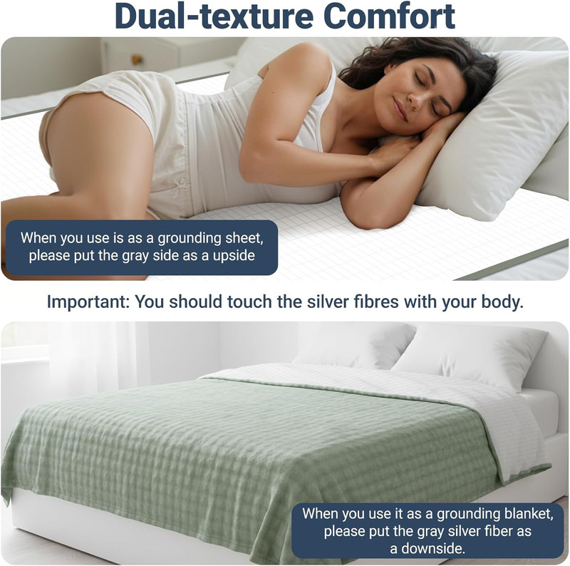 Grounding Blanket Grounding Sheets Queen, Grounding Throw for Improved Sleep, Re gallery