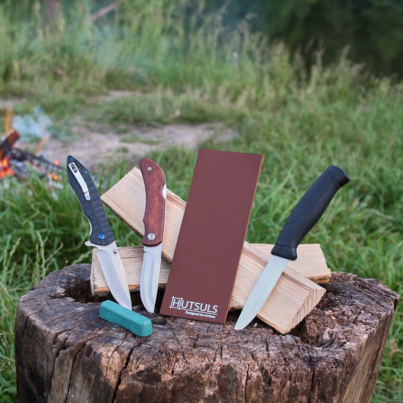 Hutsuls Brown Leather Strop with Compound - Get Razor-Sharp Edges with Stropp... gallery