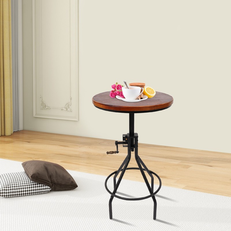 Height Adjustable Side Table Lifting Bar Table Rustic Elegance Style Side Table gallery