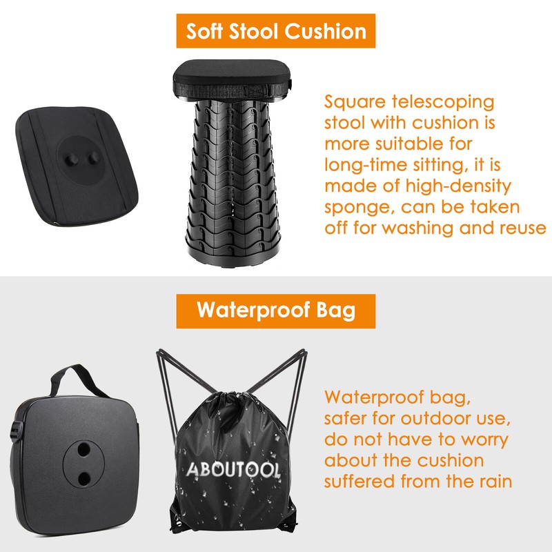 Portable Telescopic Stool Retractable Foldable Camping Hiking Travel Chair Seat gallery