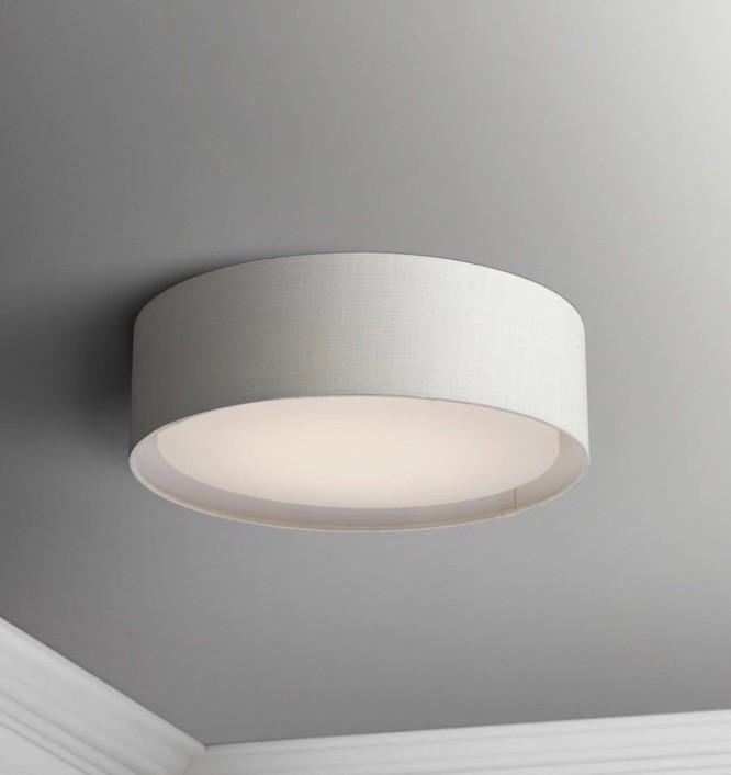 Maxim 10220 Oatmeal Linen Prime 16" Led Flush Mount Drum Ceiling Fixture gallery